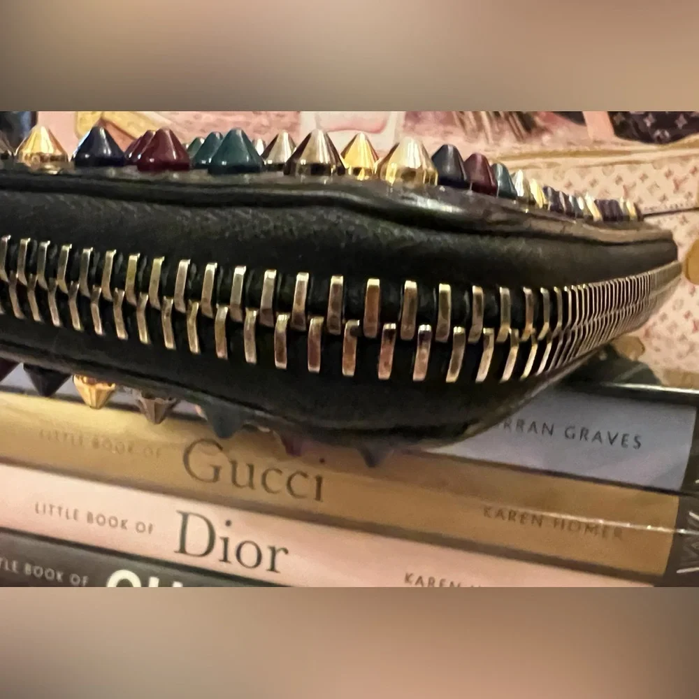 CHRISTIAN LOUBOUTIN Panettone wallet EMPIRE SPIKES in black/multi - Picture 3 of 11